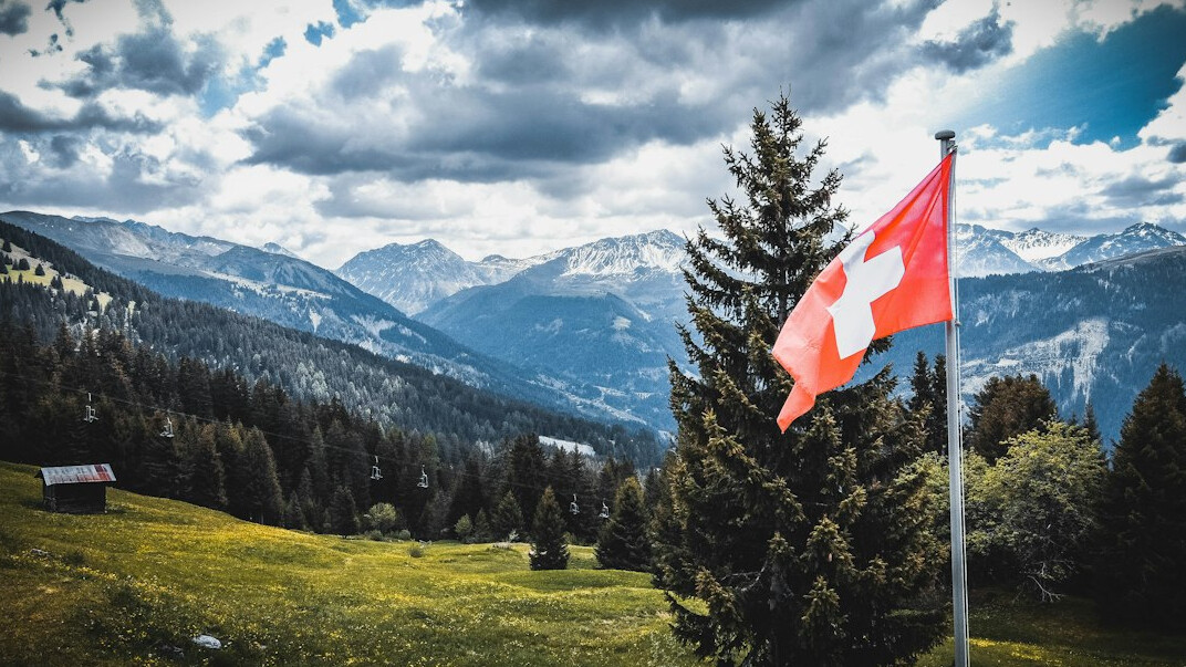 swiss flag waving